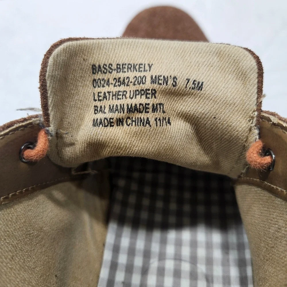 GH Bass Co Brown Suede Chukka Boots Orange Laces Gingham Lining Desert Shoes‎